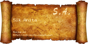 Sik Anita névjegykártya
